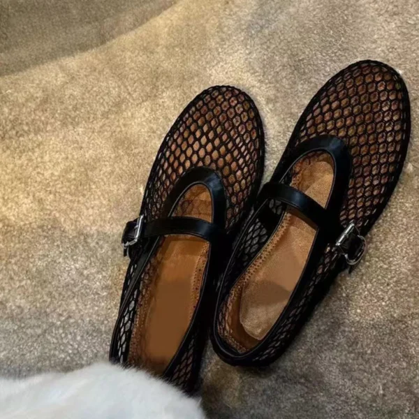 รองเท้าบัลเล่ต์แมรี่เจนตาข่าย สำหรับผู้หญิง