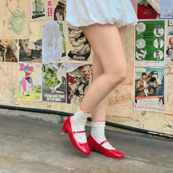 รองเท้าผู้หญิงคัชชู ทรงแมรี่เจน ส้นบล๊อกใส่สบาย แมทช์ง่ายกับทุกชุด ไซส์ 36-39