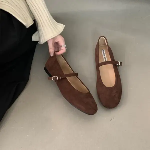 รองเท้าแมรี่เจนส์สำหรับผู้หญิง ไซส์ 35-40 สี coffee